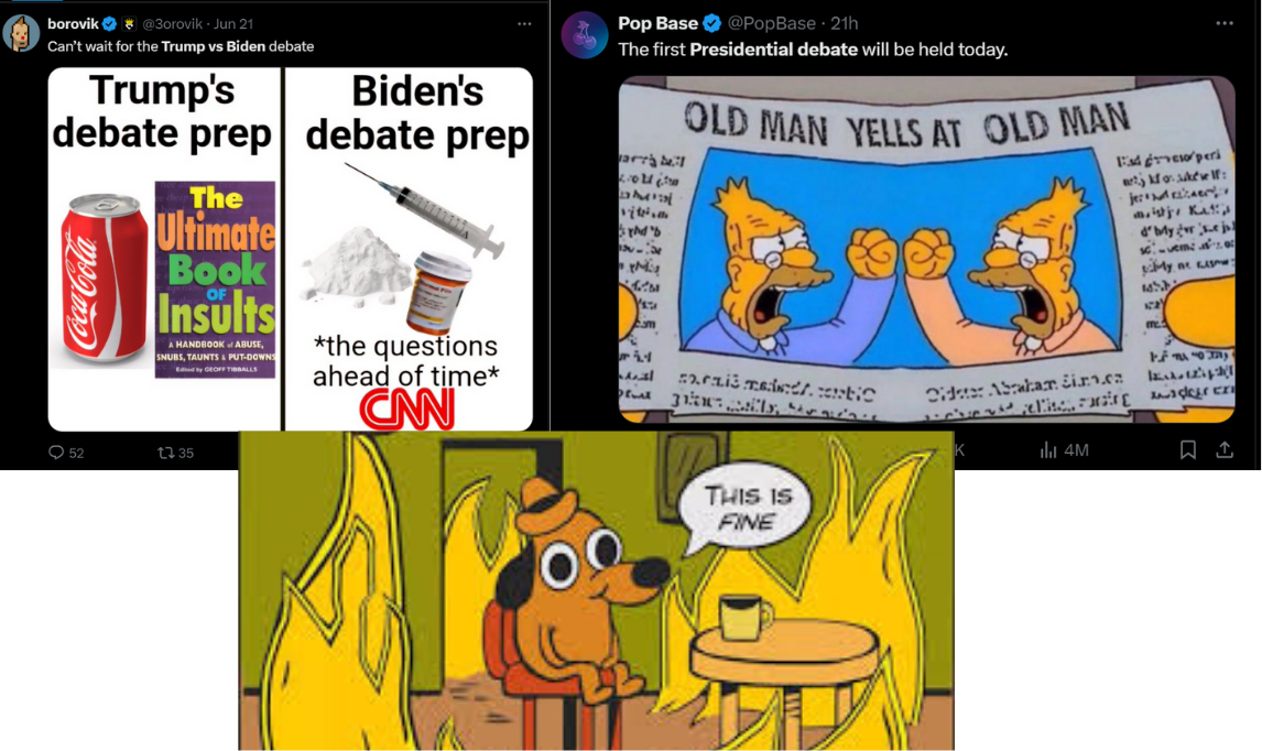 photo: memes from Biden vs trump debate